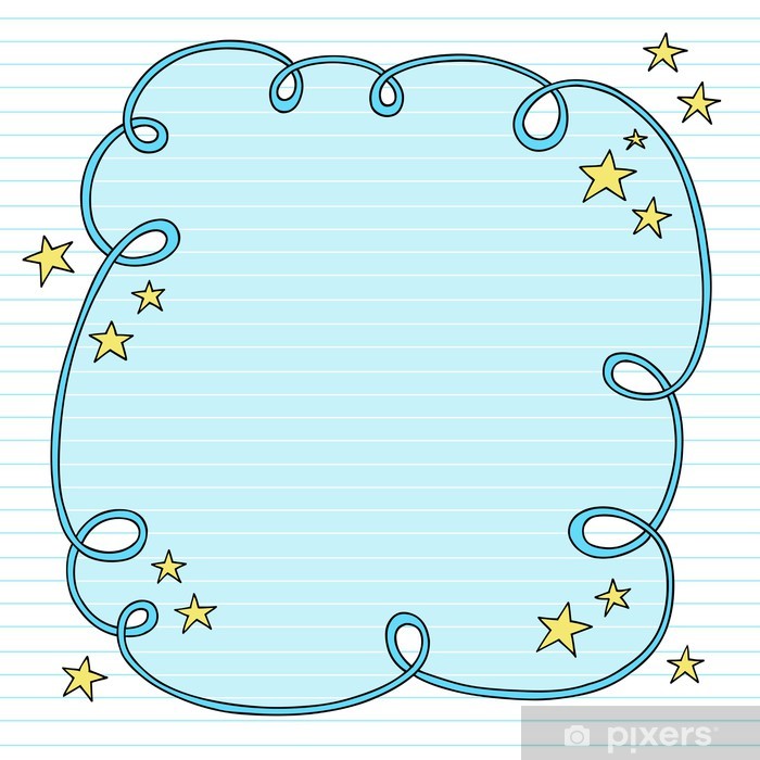 700x700 Notebook Doodle Lined Paper Frame Border Vector Poster Pixers