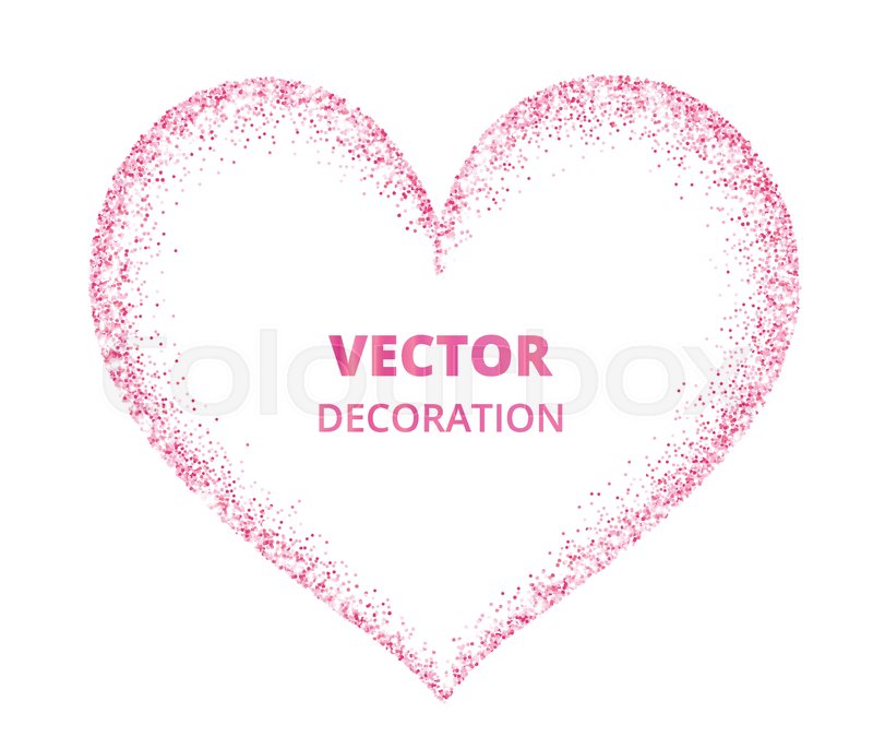 800x686 Pink Glitter Heart Frame, Border Stock Vector Colourbox
