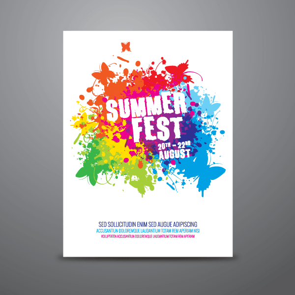 600x600 Summer Festival Poster Design Template Vector