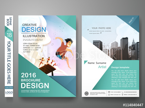 500x372 Brochure Design Template Vector Business Flyers Cover Report