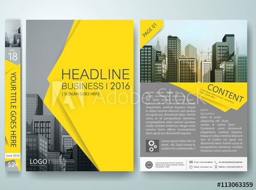 500x372 Brochure Design Template Vector Business Flyers Report Magazine