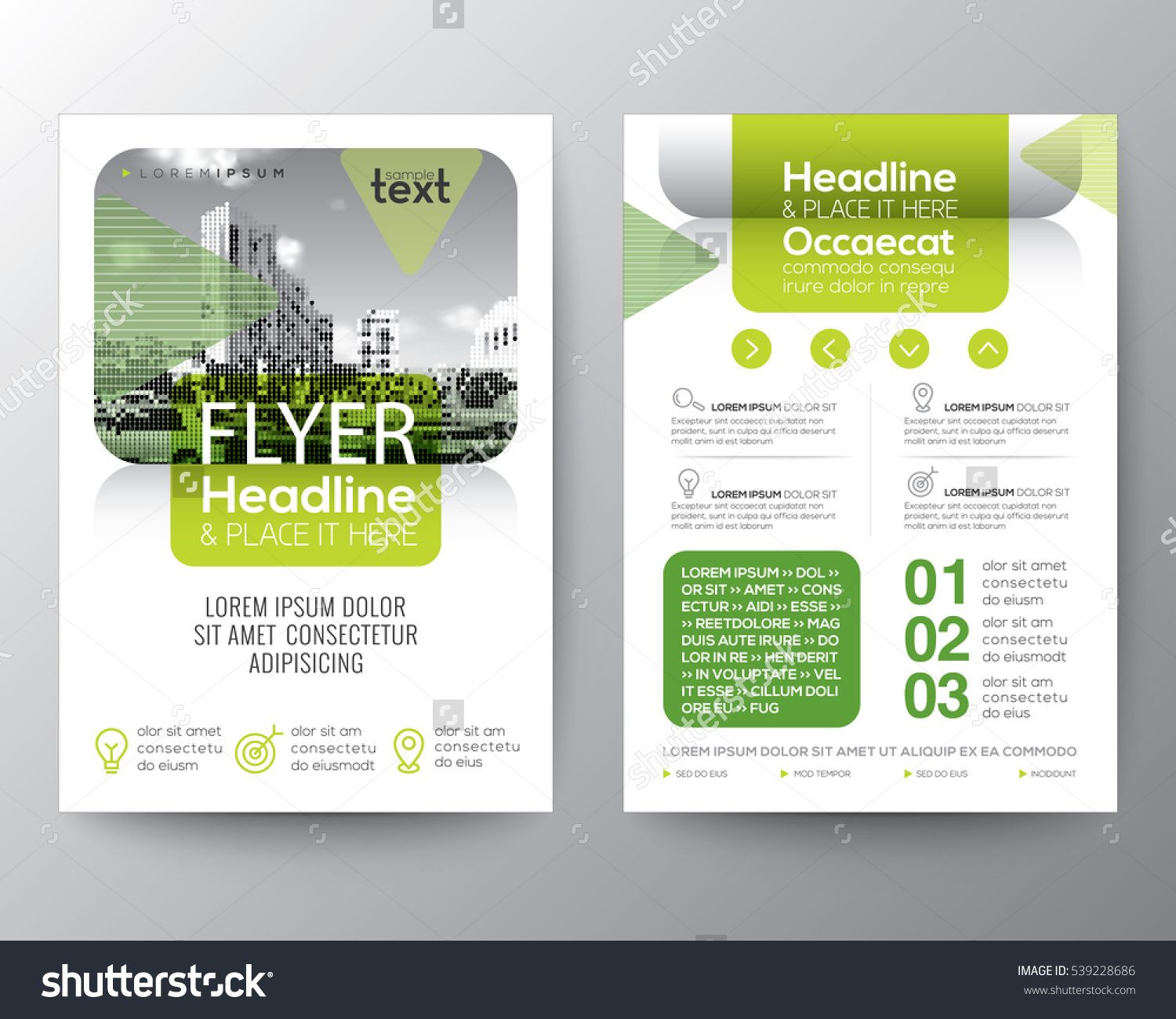 1500x1300 Green Brochure Cover Flyer Poster Design Layout Vector Template