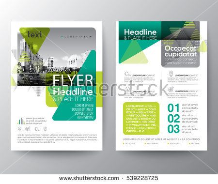 450x380 Green Flyer Brochure Leaflet Poster Cover Design Layout Vector