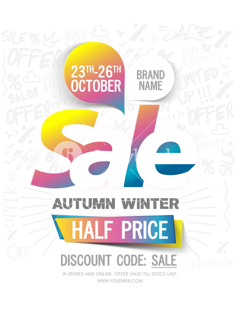 750x1000 Half Price Sale And Discounts, Creative Poster, Banner, Flyer