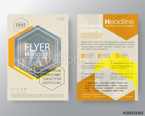 500x400 Abstract Orange Hexagon Brochure Annual Report Cover Flyer Poster