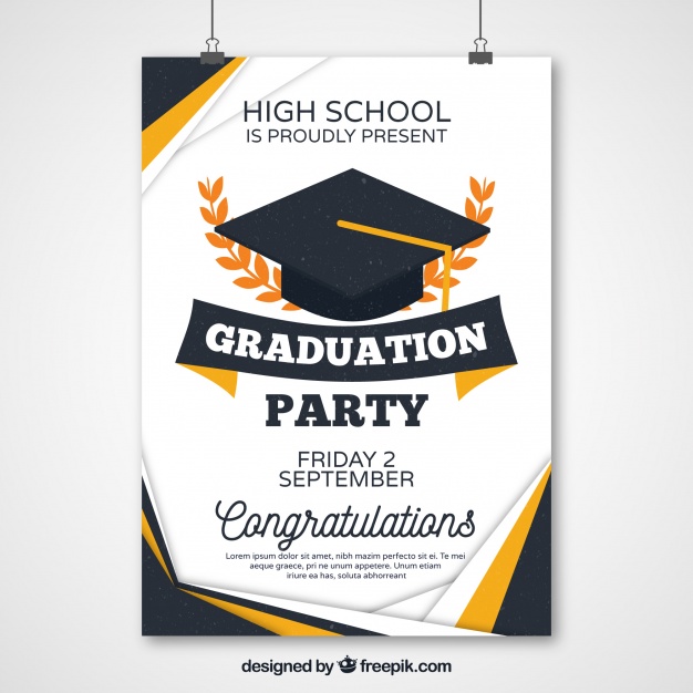 626x626 Abstract Graduation Party Poster Vector Free Download