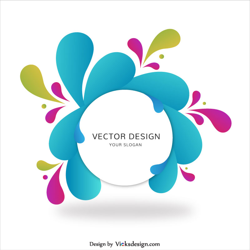 800x800 Abstract Water Drops Design Poster Vector Illustration