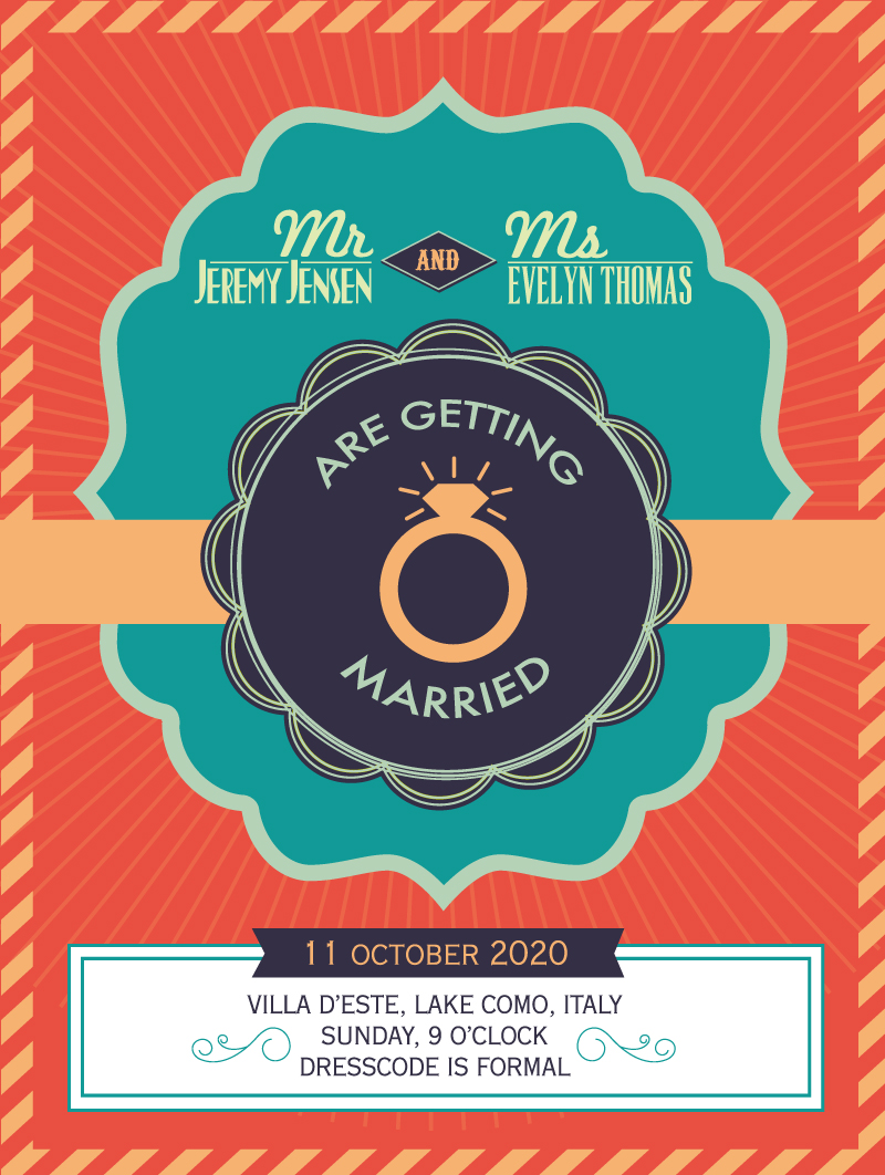 800x1062 Color Chic Wedding Poster Vector Free Vector Graphic Download