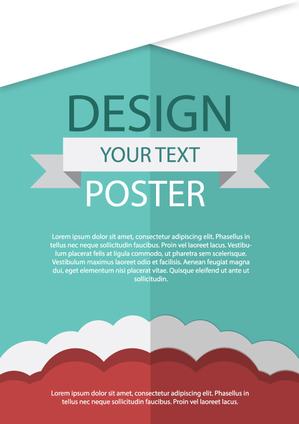 594x842 Flat Poster Vector Design