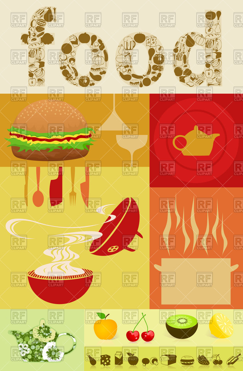785x1200 Food Poster Vector Image Of Food And Beverages