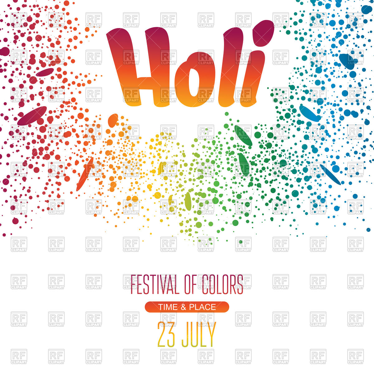 1200x1200 Holi Festival Poster Vector Image Of Objects Selenamay