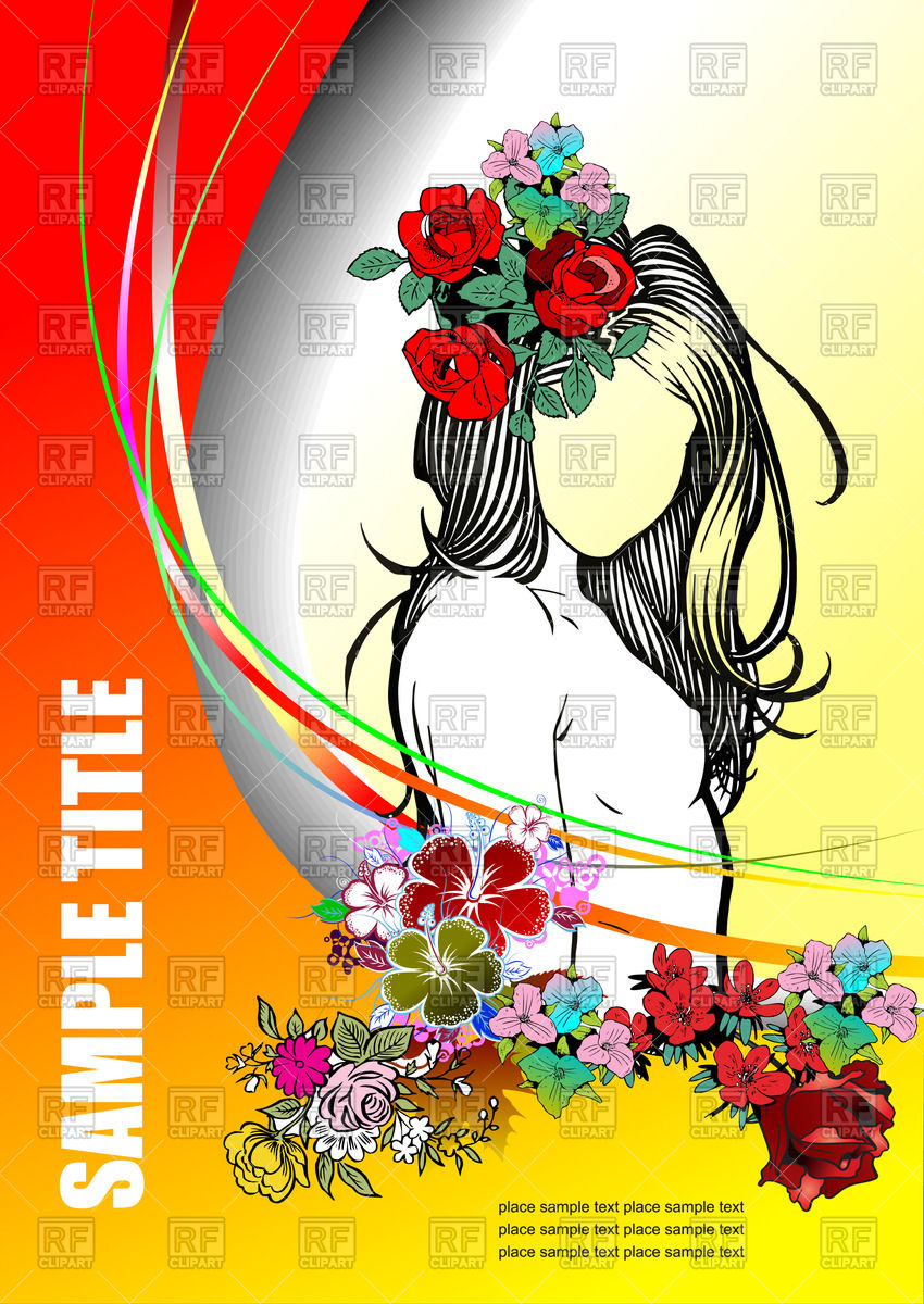 850x1200 Silhouette Of Young Girl With Flowers In Hair