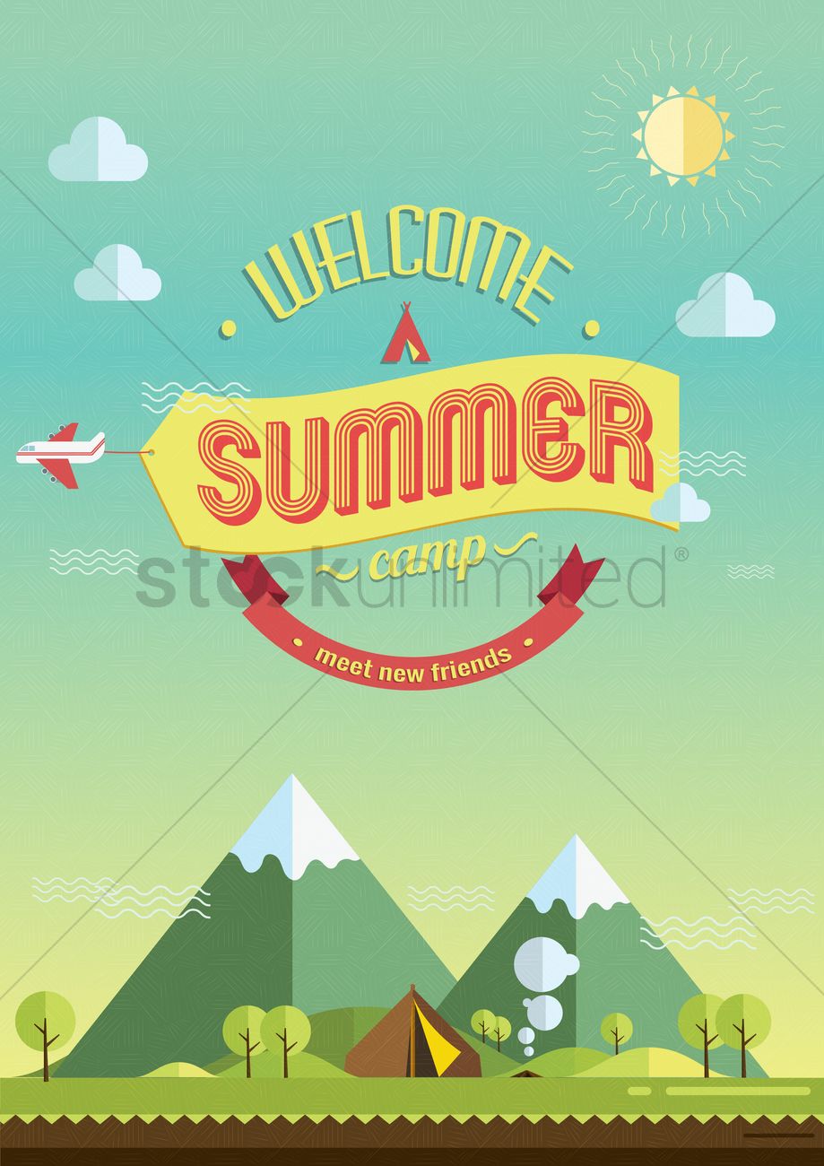 919x1300 Summer Camp Poster Vector Image