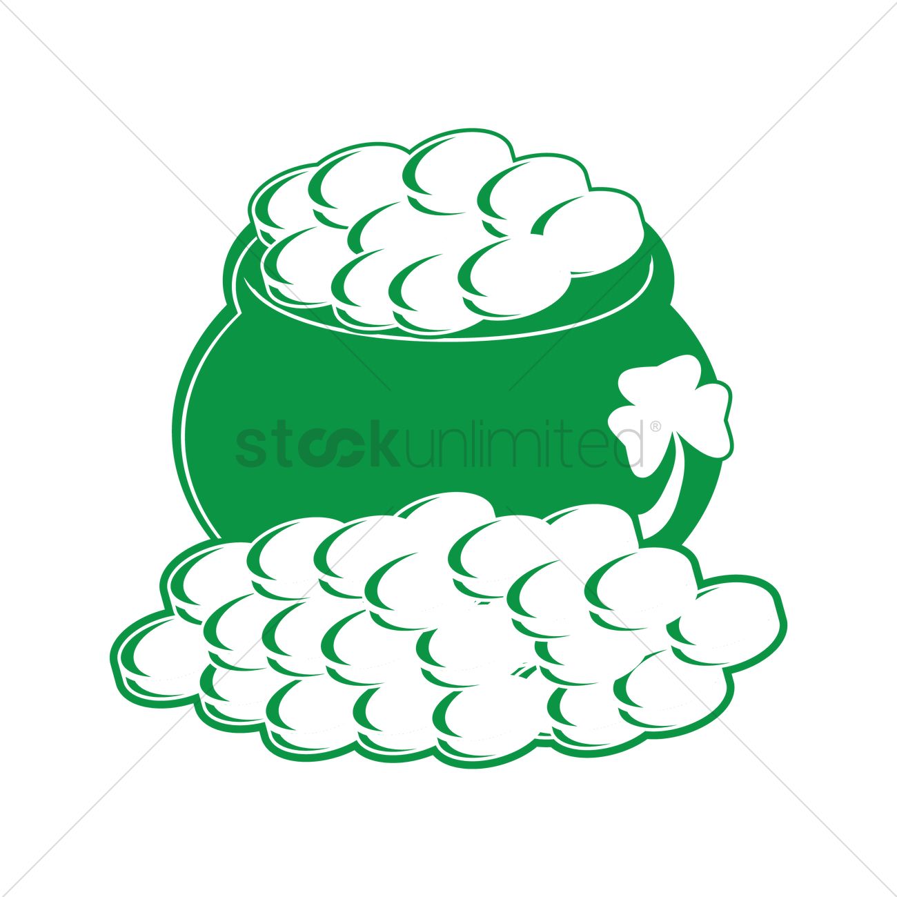 1300x1300 Pot Of Gold Vector Image