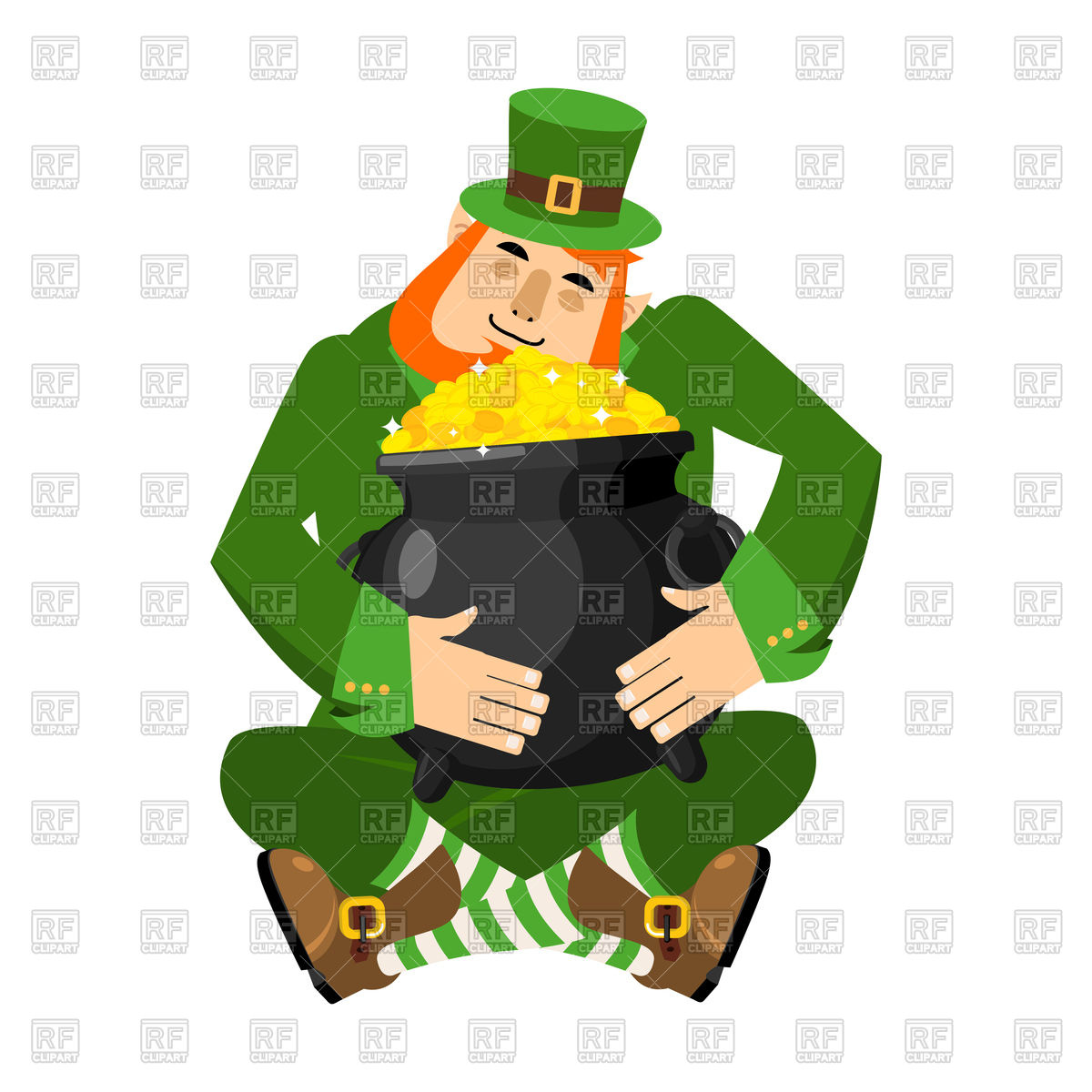 1200x1200 St Patrick 's Day Leprechaun And Pot Of Gold Vector Image