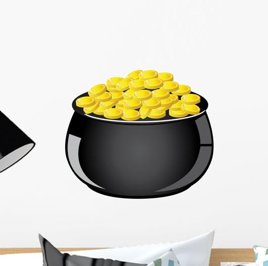 530x526 Vector Pot Gold Wall Decal