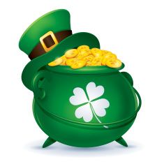 235x235 Leprechaun's Hat And Pot Of Gold Vector Art Illustration Think