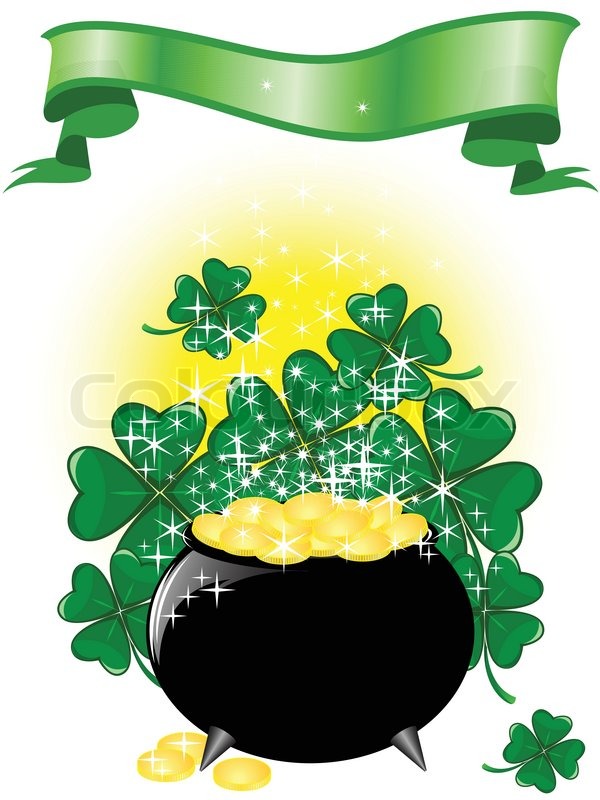 600x800 Leprechaun Pot Of Gold On A Stock Vector Colourbox