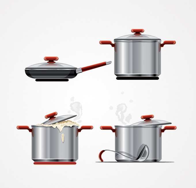 680x651 Free Metal Cooking Pot Pan Vector Graphics