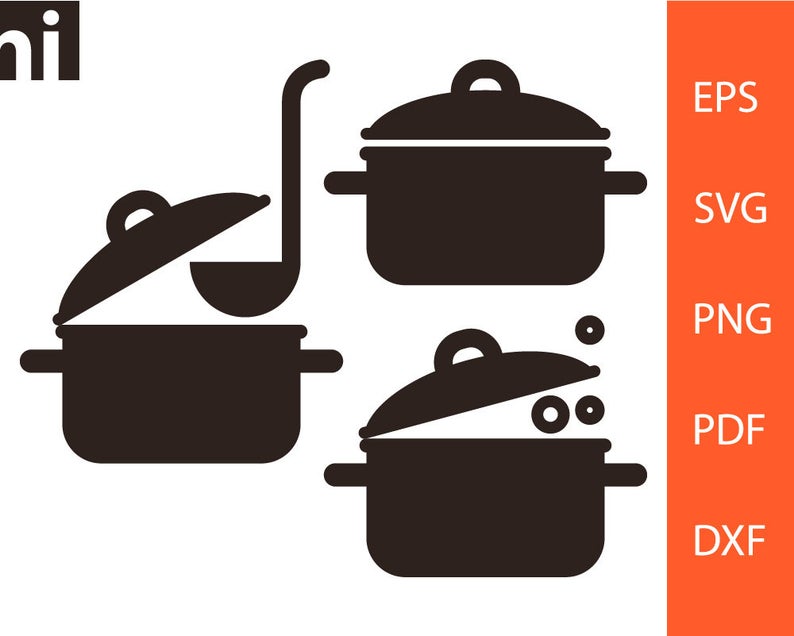 794x636 Pot Pot Vector Pot Clipart Boiling Pot Ladle Cooking Etsy