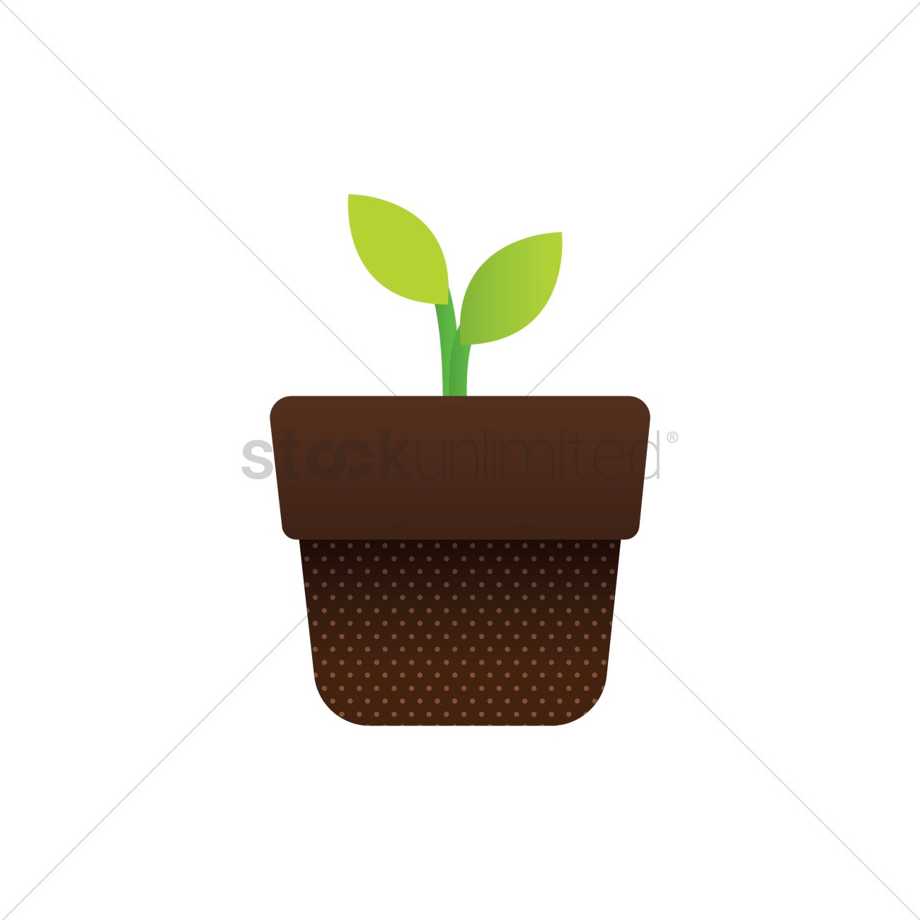 1300x1300 Sprout Pot Vector Image