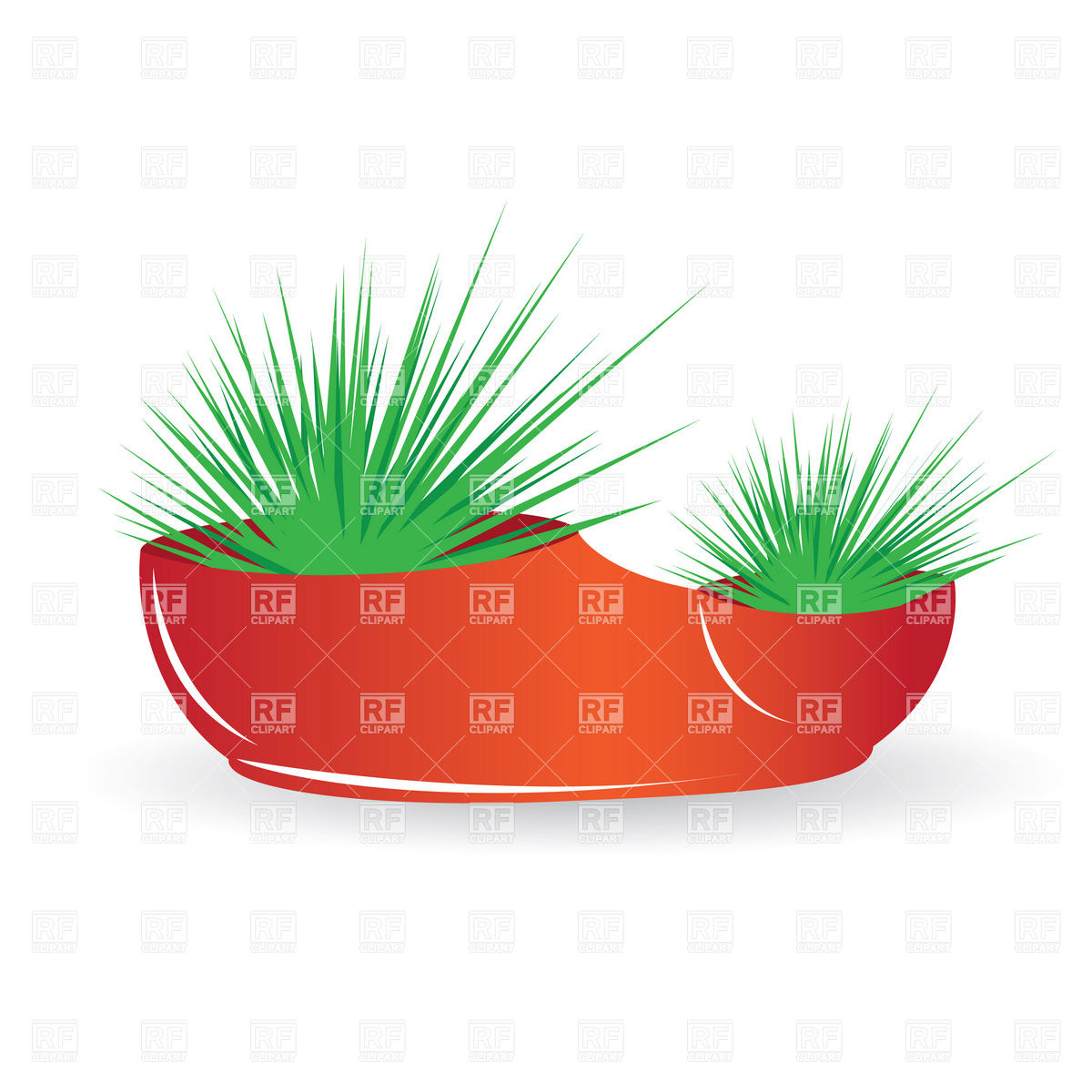 1200x1200 Two Cactus In A Red Pot Vector Image Of Plants And Animals Dvarg
