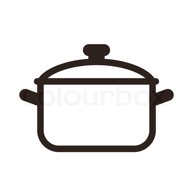 800x800 Cooking Pot Symbol Isolated On White Stock Vector Colourbox