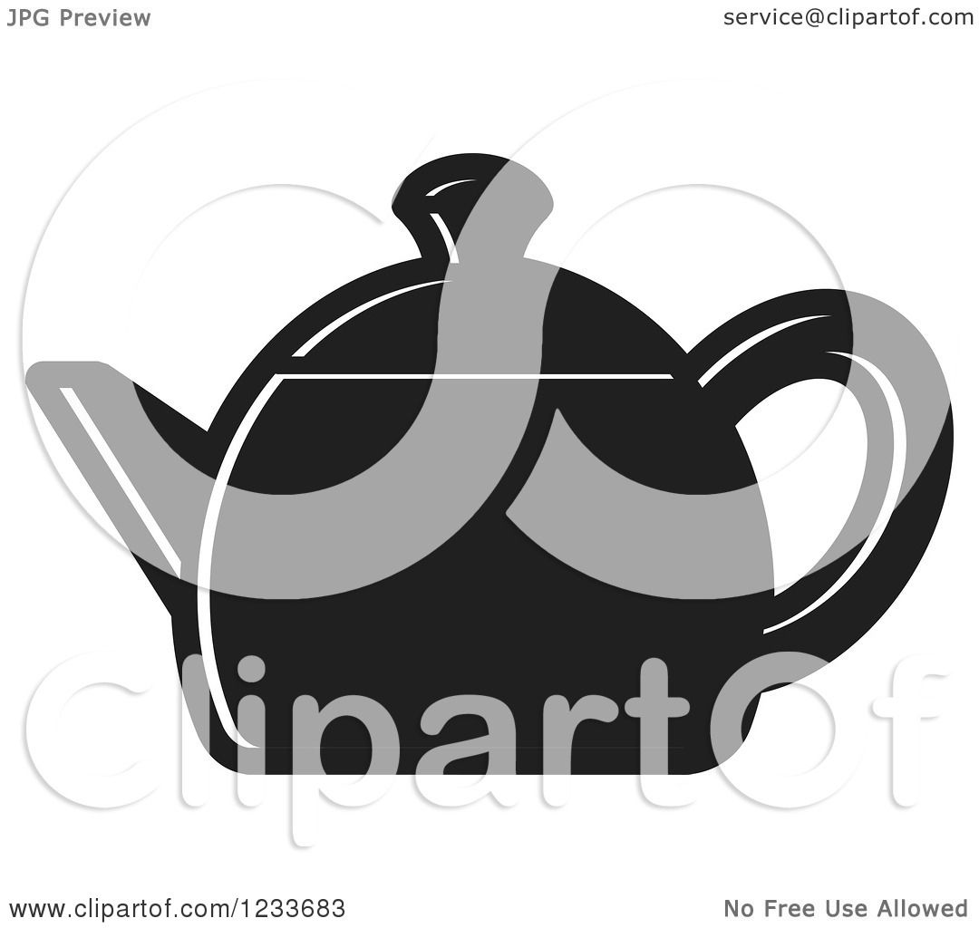 1080x1024 Clipart Of A Black And White Tea Pot
