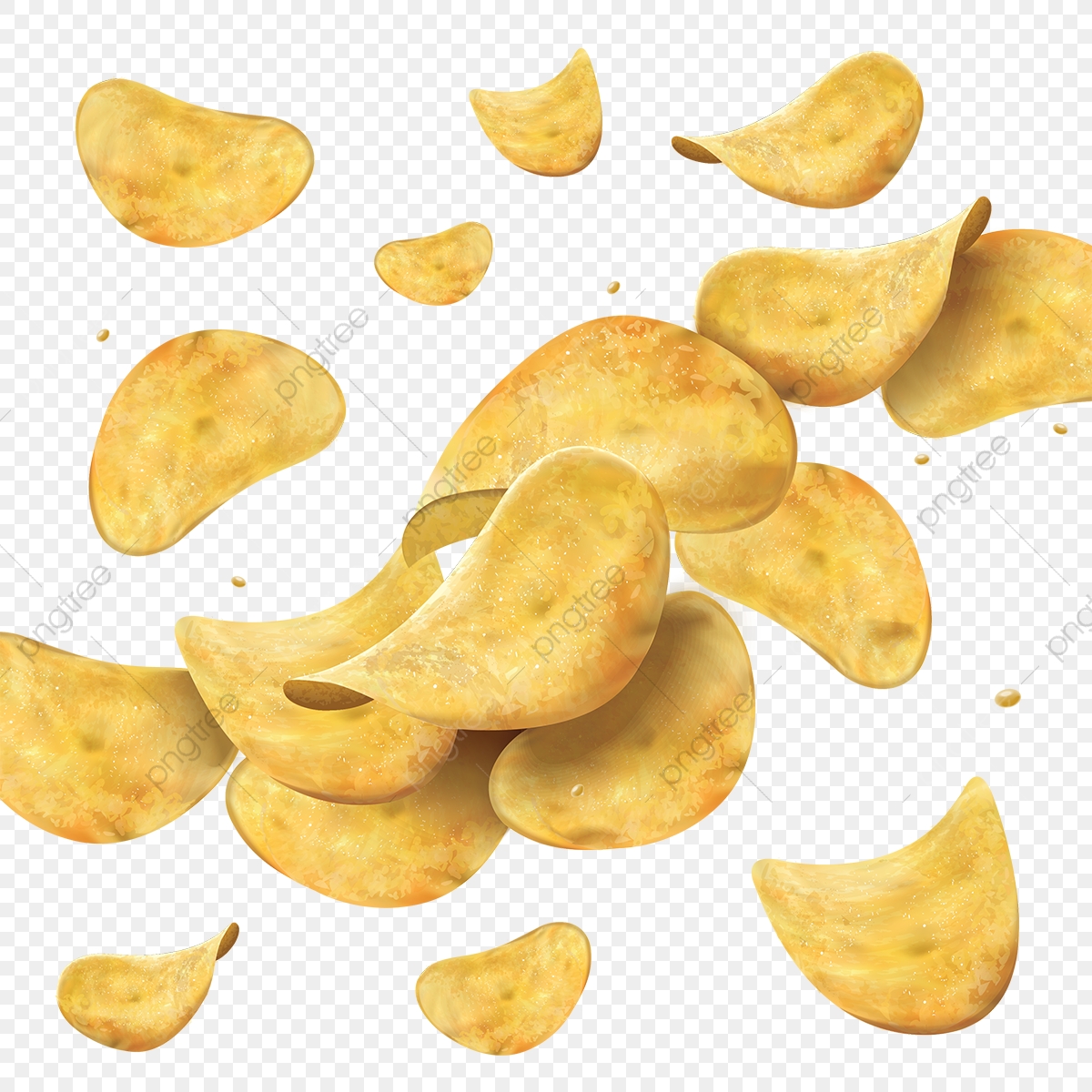 1200x1200 Potato Chips Vector Pattern Illustration, Potato, Chips, Chips