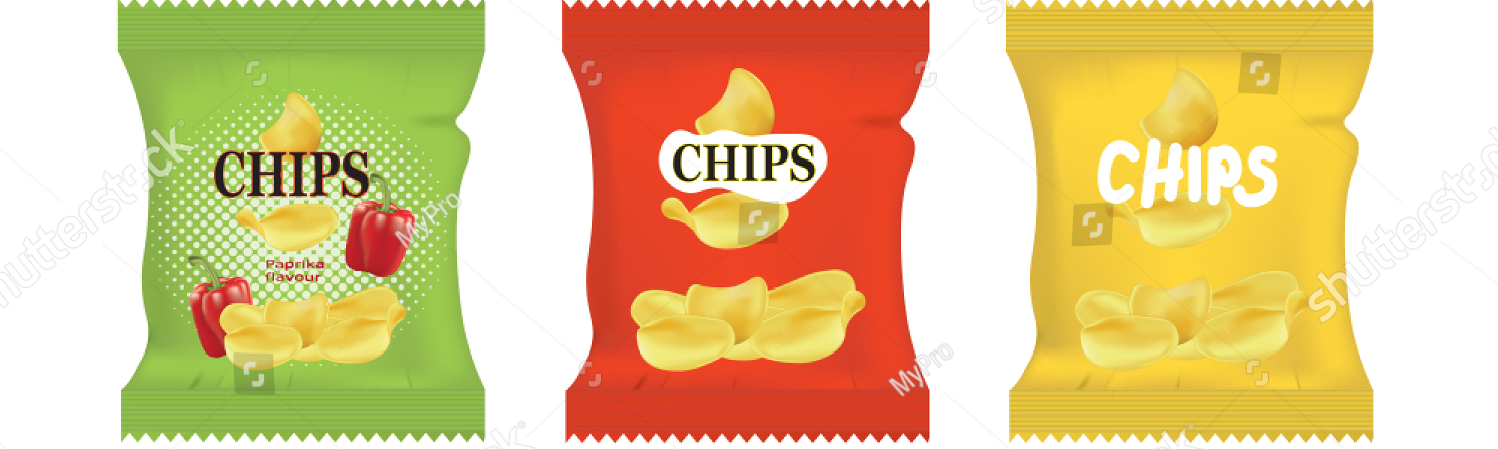 1498x449 Flexible Packaging Stock Vector Potato Chips Bags Vector