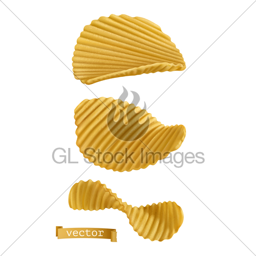 500x500 Potato Chips Realistic Vector Icon Set Gl Stock Images