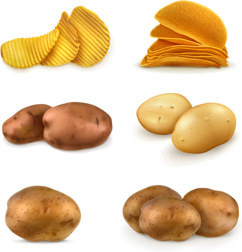 494x514 Potatoes And Potato Chips Vector Graphics Free Vector