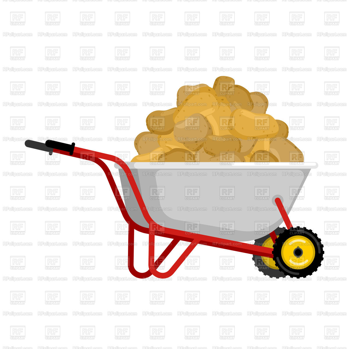 Wheelbarrow And Potato Vector Image Of Food And Beverages 1200x1200 Wheelbarrow And Potato Vector Image Of Food And Beverages
