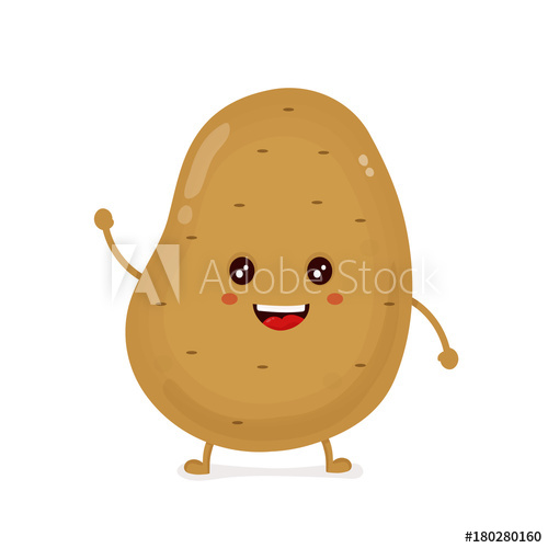 Cute Happy Smiling Funny Potato Vector 500x500 Cute Happy Smiling Funny Potato Vector