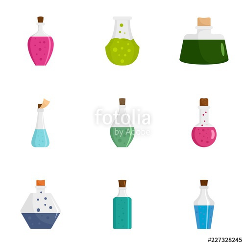 500x500 Potion Bottle Icon Set Flat Set Of Potion Bottle Vector Icons
