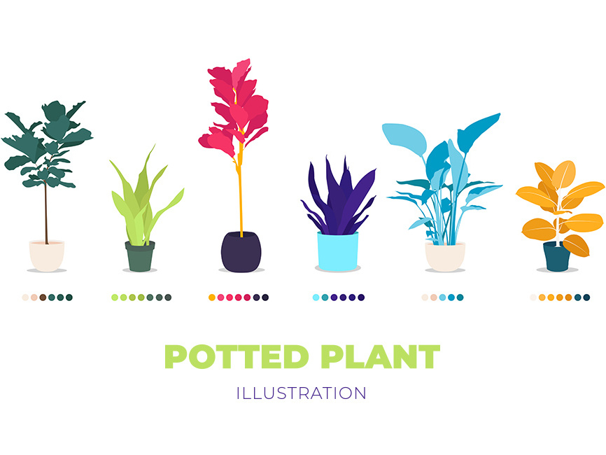 866x650 Potted Plant Illustration Free Vector