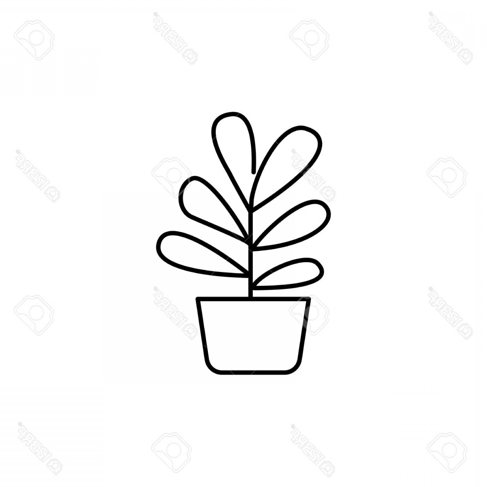 1560x1560 Photostock Vector Black White Vector Illustration Of Plant