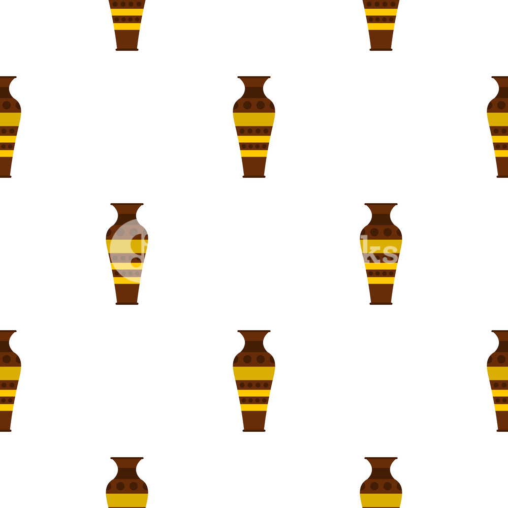 1000x1000 Egyptian Pottery Vessel Pattern Seamless Background In Flat Style