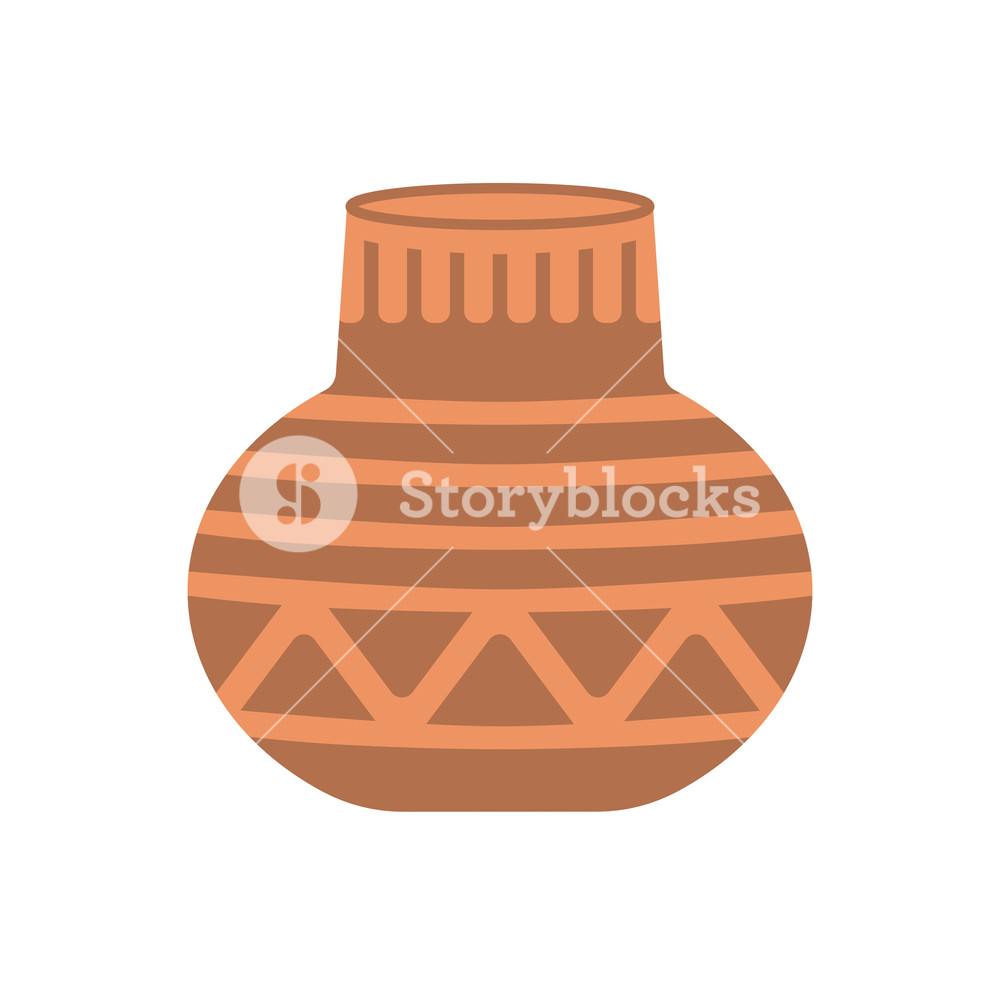 1000x1000 Flat Style Pottery Vector Illustration With Indigenous Design