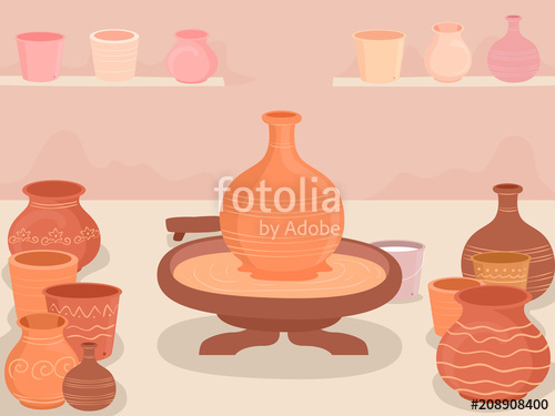 500x375 Pottery Making Workshop Illustration Stock Image And Royalty Free