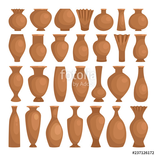 500x500 Ancient Bowls Decorative Clay Vector Ceramic Rustic Vases