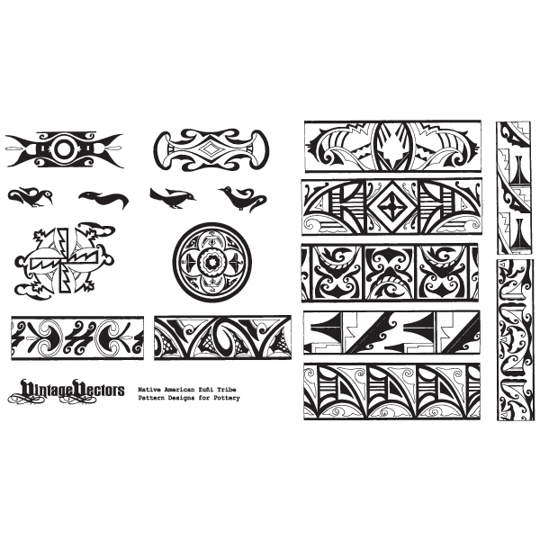 600x600 Vector Art Native American Patterns From Pottery Designs