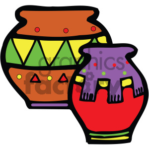 300x300 Cartoon Native American Pottery Vector Clipart Royalty Free Gif