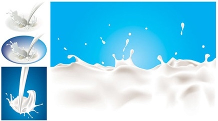 435x242 Fresh Milk Advertisement Design Liquid Pouring Style Free Vector