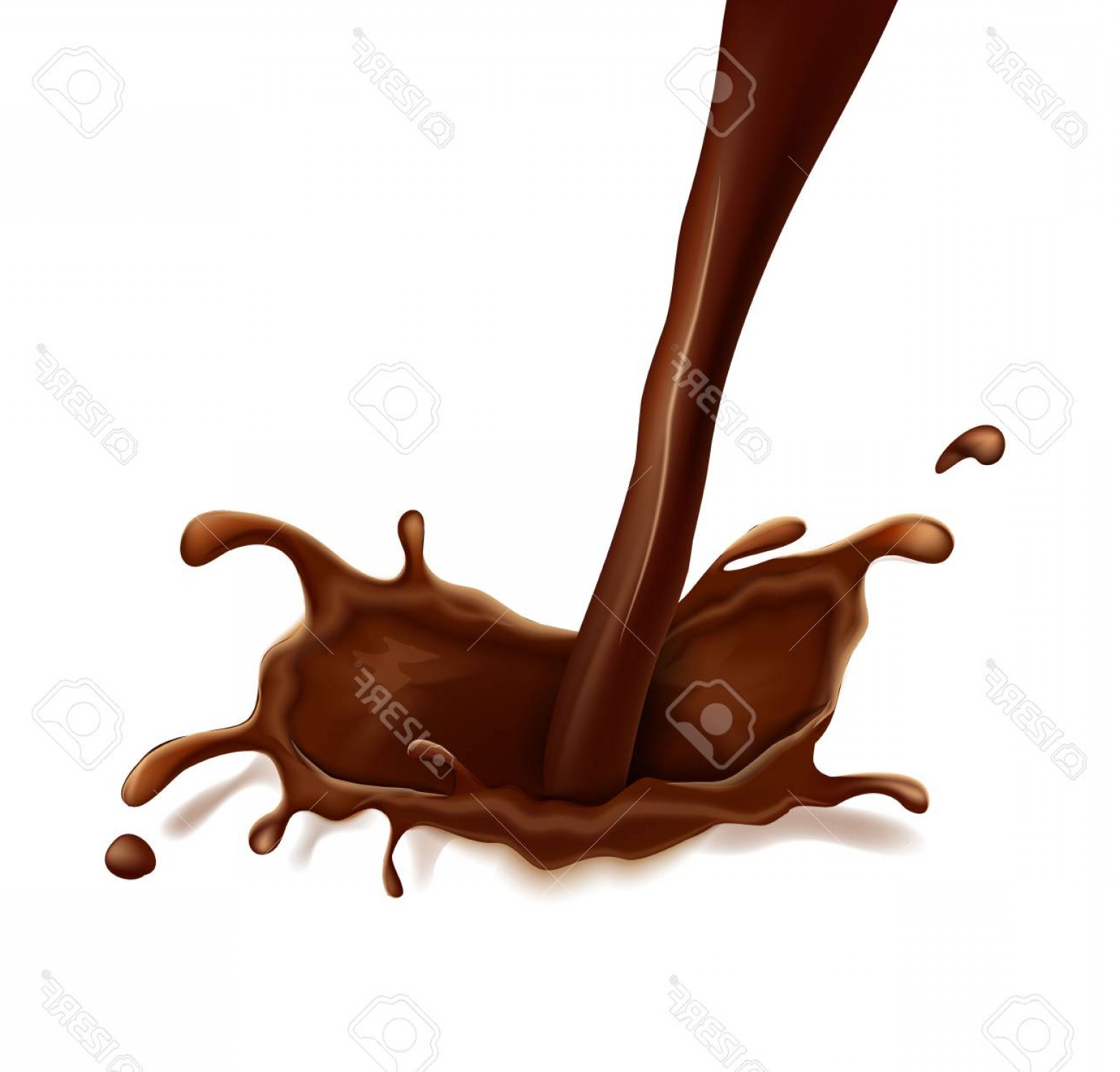 1560x1494 Photostock Vector Vector Realistic Chocolate Splash Pouring Liquid