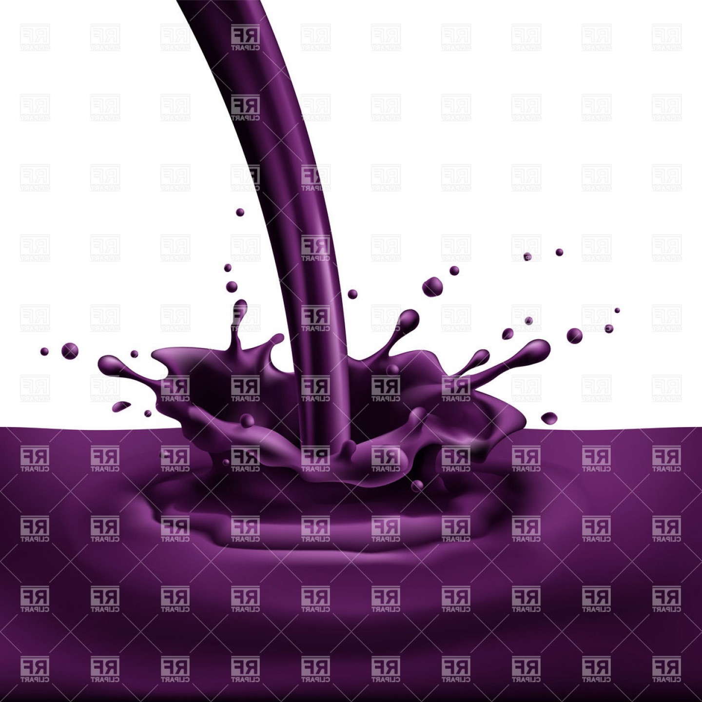 1440x1440 Pouring Of Violet Liquid With Splashes Vector Clipart Handandbeak