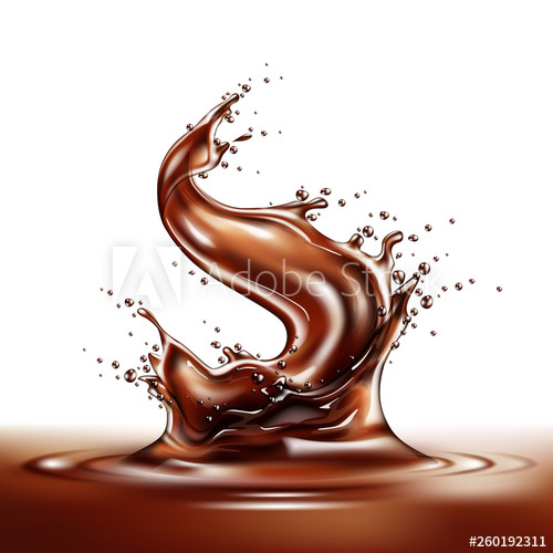 500x500 Realistic Chocolate Splash Liquid Choco Swirl, Pouring Melted