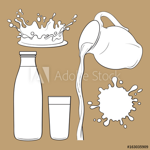 500x500 Splashing And Pouring Liquid, Jug, Glass, Sketch Vector