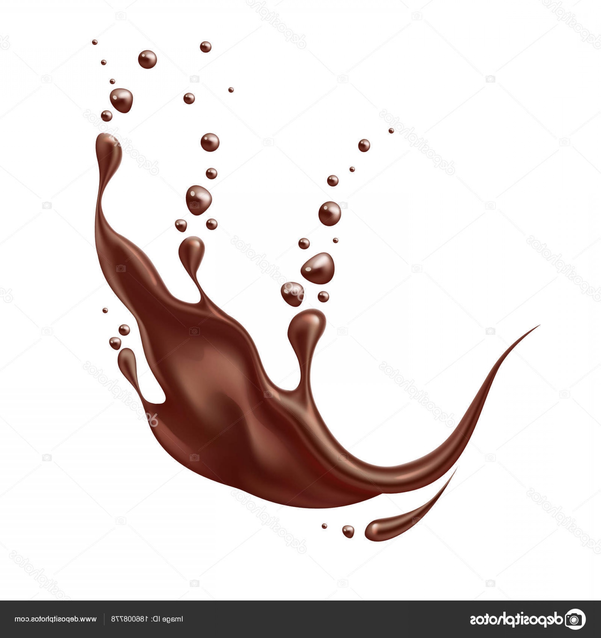 1920x2040 Stock Illustration Vector Realistic Chocolate Splash Liquid