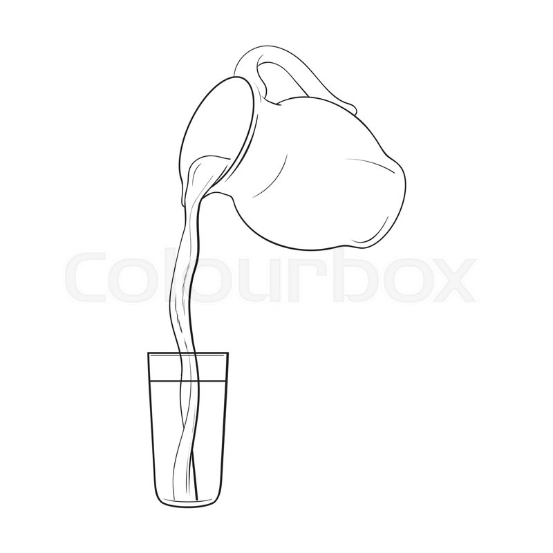 800x800 Drawing Of Liquid, Drink Pouring From Stock Vector Colourbox